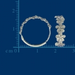 5 Plumeria w/cz Hoop Earring White