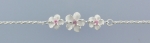 (8.10.8.)mm Plumeria with Pink CZ Rope Chain Links Bracelet