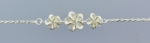 (8.10.8.)mm Plumeria with Clear CZ 14K Yellow Gold Plated Rope Chain Links Bracelet