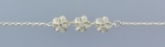 14K Yellow Gold Plated Plumeria with Clear CZ Rope Chain Links Bracelet