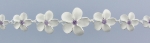 8-10-12-15-12-10-8mm Plumeria with Purple CZ Bracelet