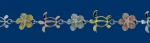 Hawaiian Tri-color Honu + 8mm Plumeria with Clear CZ Bracelet