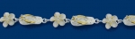 Slipper + 8mm Plumeria with Clear CZ 14K Yellow Gold Plated Bracelet