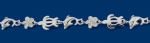 6mm Plumeria with Clear CZ Small Dolphin Honu Links Anklet