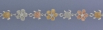 Tricolor Tiny Turtle Plumeria with Clear CZ Anklet
