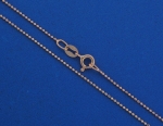 925 Sterling Silver Diamond Cut with 14K Pink Gold Plated Bead Chain