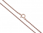 925 Sterling Silver 1.0mm 14K Pink Gold Plated Rope Chain