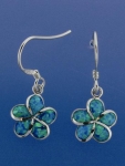 12mm Opal Plumeria Hook Earrings