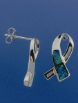 2 Opal CZ Ribbon Earrings