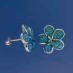 15mm Opal Plumeria Earrings