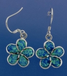 15mm Opal Plumeria Hook Earrings