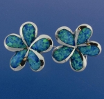 20mm Opal Plumeria Earrings