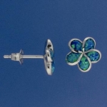 10mm Opal Plumeria Earrings