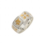 8mm Two Tone Honu + Quilt Rings