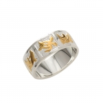 8mm Two Tone Honu Dolphin Rings