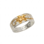 Two Tone Scroll See Through Ring