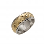 8mm 14K Yellow Gold Plated Spinning Rings
