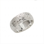 8mm Heavy Weight(1.7mm) Scrolling Diamond Cut Edge Ring