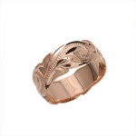8mm 14K Pink Gold Plated Scrolling Cut Out Edge Ring