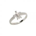 Turtle CZ Band Ring