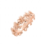 Hawaiian Jewelry 8mm Plumeria Lei Ring PG Plated