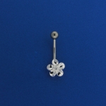 10mm Flower W/ CZ Belly Ring