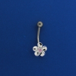 10mm Flower W/ CZ Belly Ring
