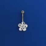 12mm Flower W/ CZ Belly Ring