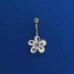 15mm Flower W/ CZ Belly Ring
