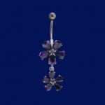 CZ Flower & CZ Star Belly Ring