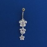10-8-6 Flower w/ CL CZ Belly Ring