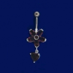 CZ Flower & Heart CZ Belly Ring