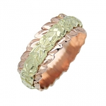 14K YG/PG Plumeria all Around Cut Out Edge Double Ring(Thickness 2.0mm)