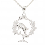 3 Dolphin 6 Plumeria Pendant
