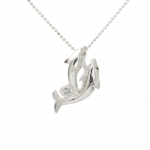 Twin Dolphin CZ Pendant