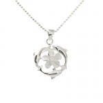 3 Dolphin w/ 8mm Flower Pendant