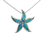 5 Opal Starfish Sawtooth Edge Pendant