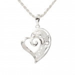 One Tone Heart See Through Scrolling Pendant