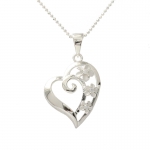 Plumeria Heart Pendant