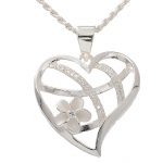 Plumeria Heart Pendant
