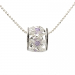 Barrel w/ Black Border w/ 10mm Plumeria Purple CZ