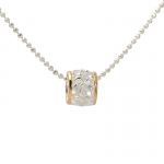 Two Tone 14K Yellow Gold Plated Hibiscus Berral Pendant(M)