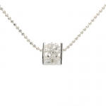 Cubic Plumeria with Clear CZ Black Border Pendant(S)