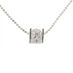 Cubic Plumeria with Purple CZ Black Border Pendant(S)