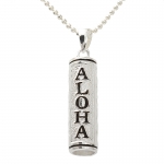 Aloha Black Enamel Tube Pendant