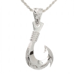 Heavy Scroll Fish HookPendant Pendant-Hawaiian Silver Jewelry