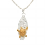 Turtle Scrolling Surfboard Pendant