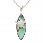 Turtle Abalone Shell Surfboard Pendant One Tone