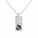Vertical Black Enamel Honu Pendant