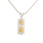 Two Tone Honu Quilt Two Block Vertical Pendant 8mm